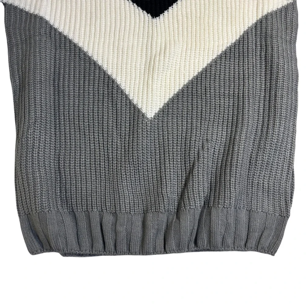 Chevron Knit Sweater Pullover Long Sleeve Color Block Winter‎ Warm Top Small